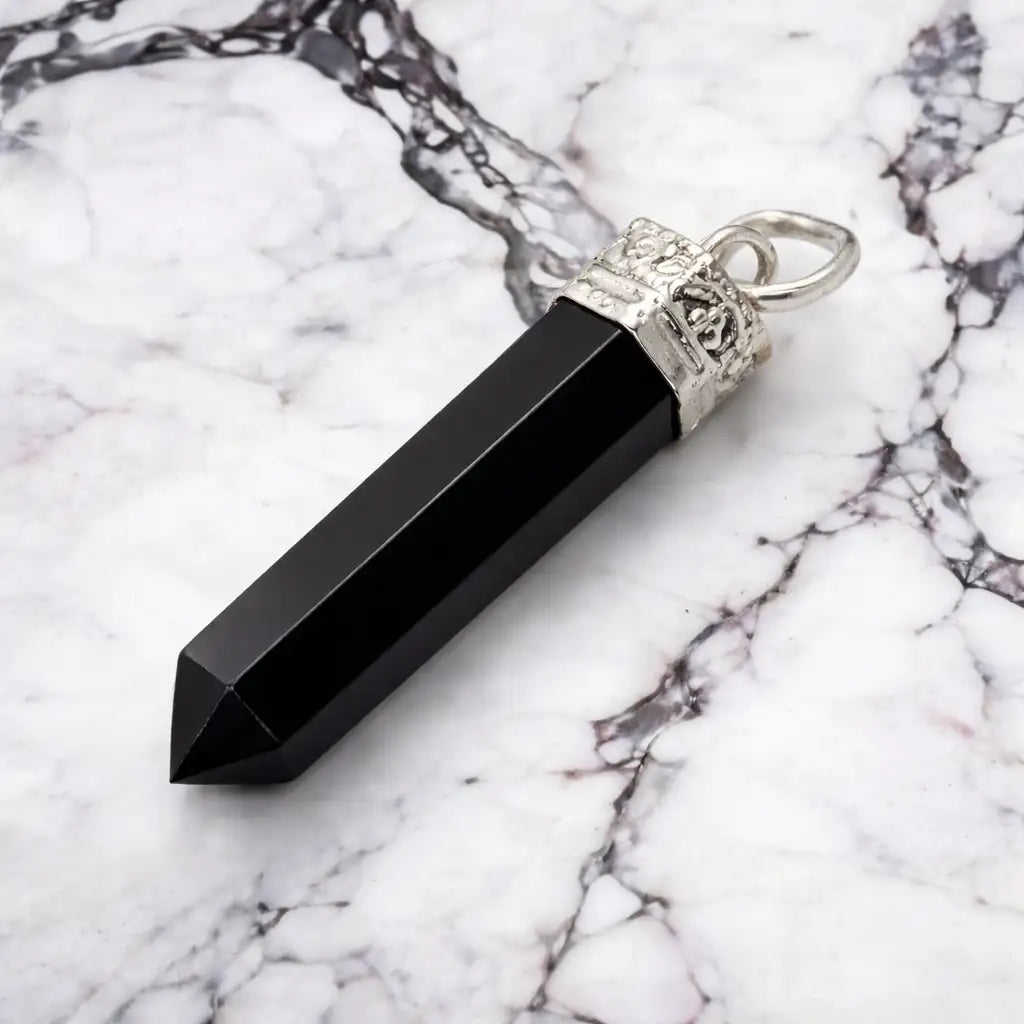 Black Obsidian Pencil Pendant