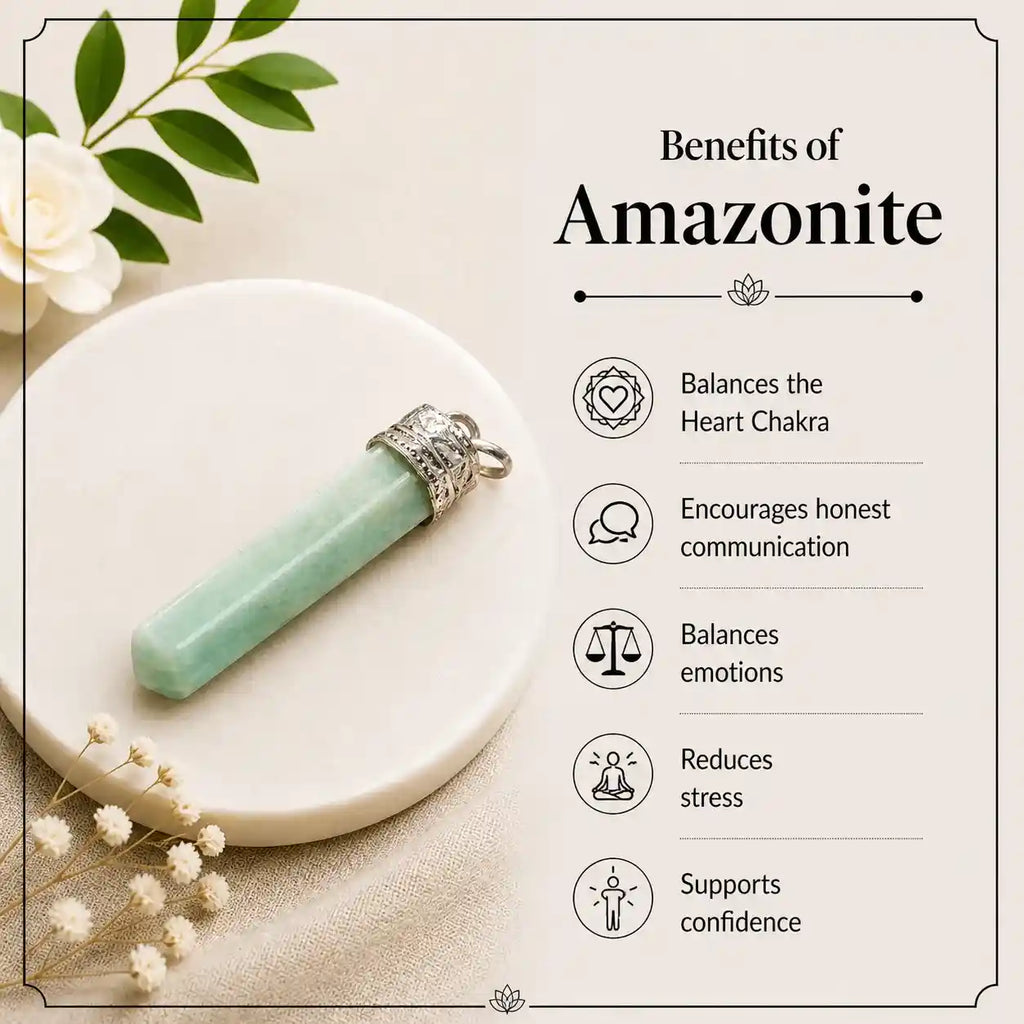 Benefits of Amazonite Pencil Pendant