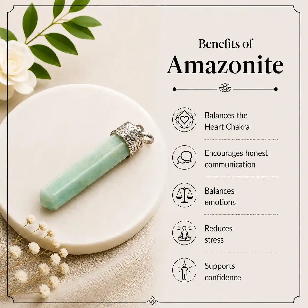 Amazonite Pencil Pendant