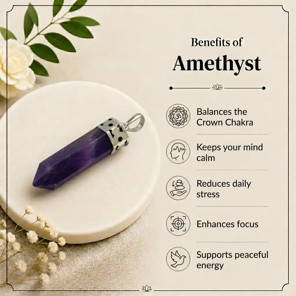 Amethyst Pencil Pendant