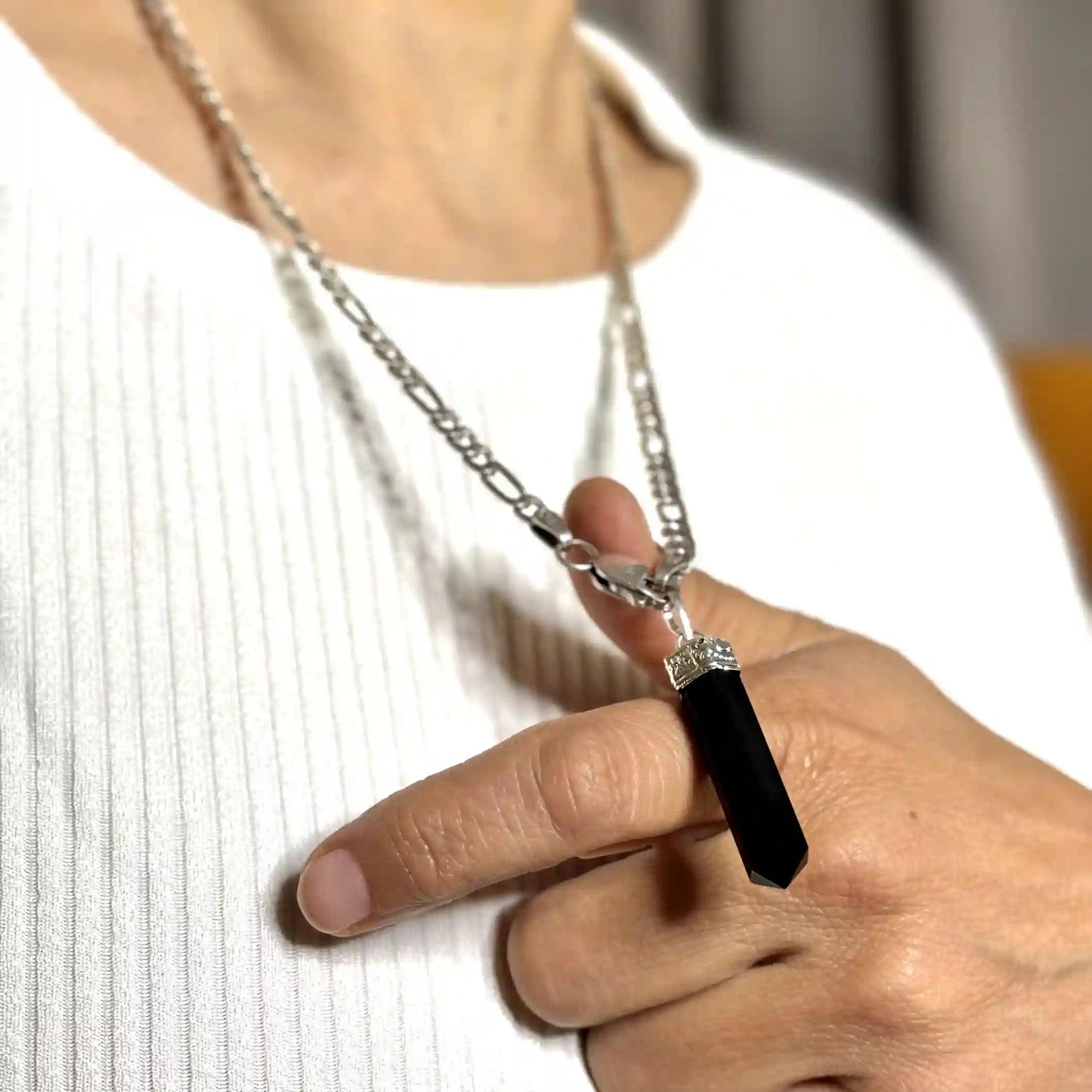 Black Obsidian Pencil Pendant