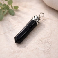 Black Tourmaline Pencil Pendant