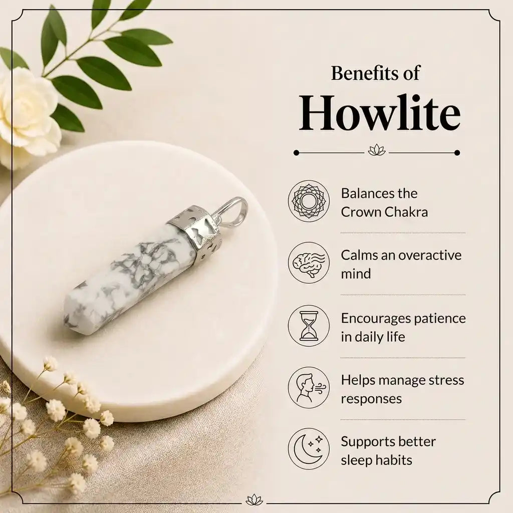 Howlite Pencil Pendant