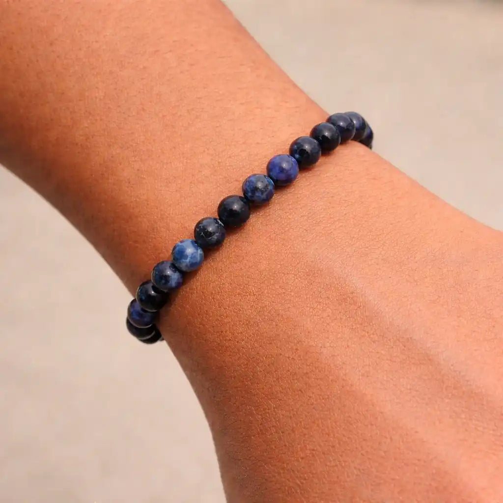 Person Wearing Lapis Lazauli Bracelet