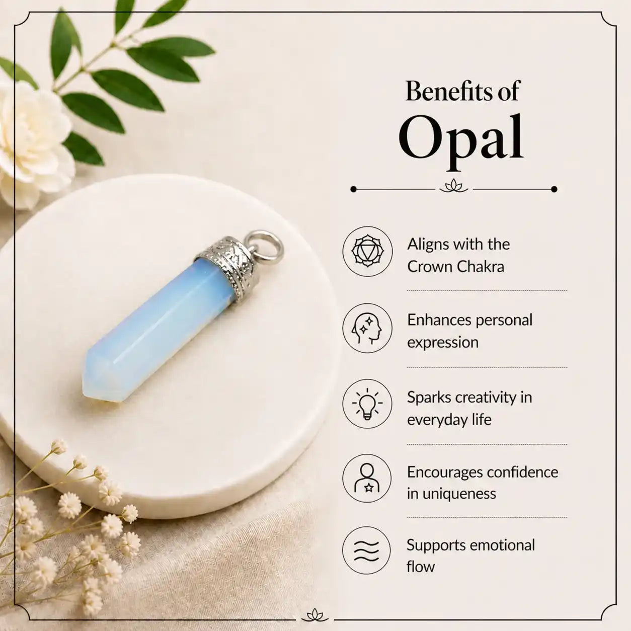 Opal Pencil Pendant