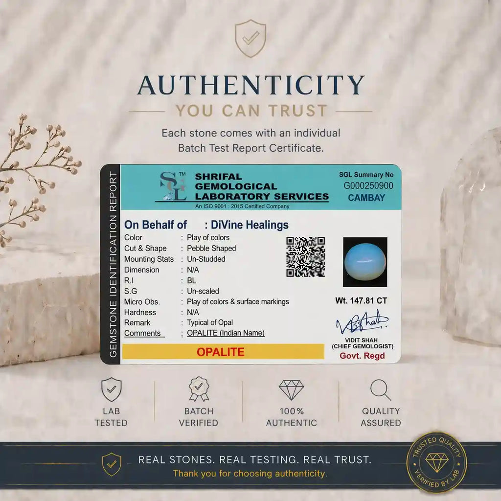 Authenticity Certificate for Opal Stone