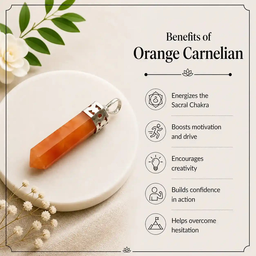 Orange Carnelian Pencil Pendant