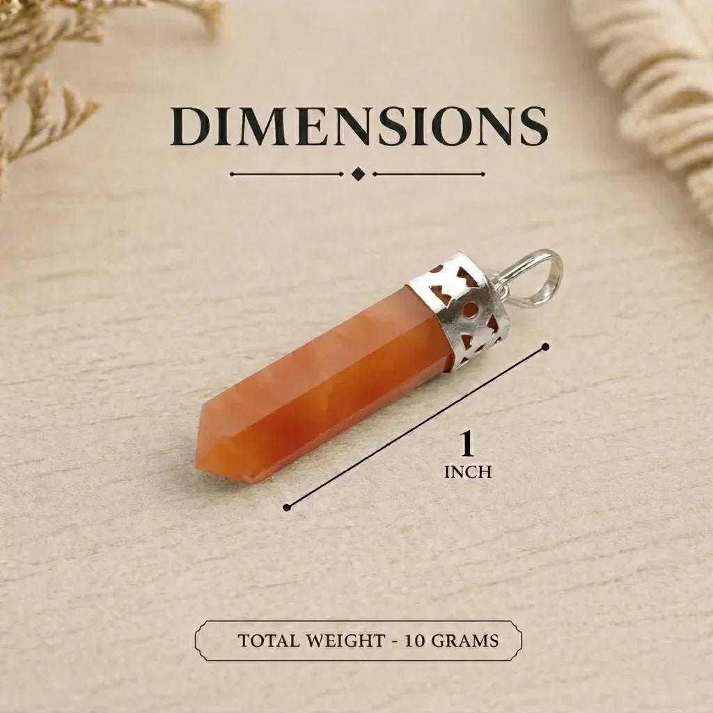 Orange Carnelian Pencil Pendant