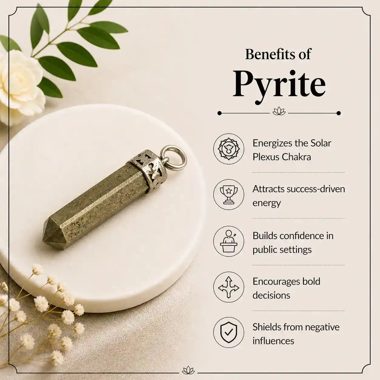 Pyrite Pencil Pendant