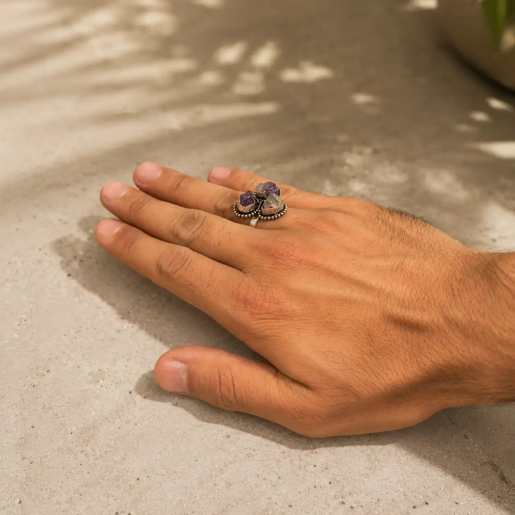 Raw Amethyst ring