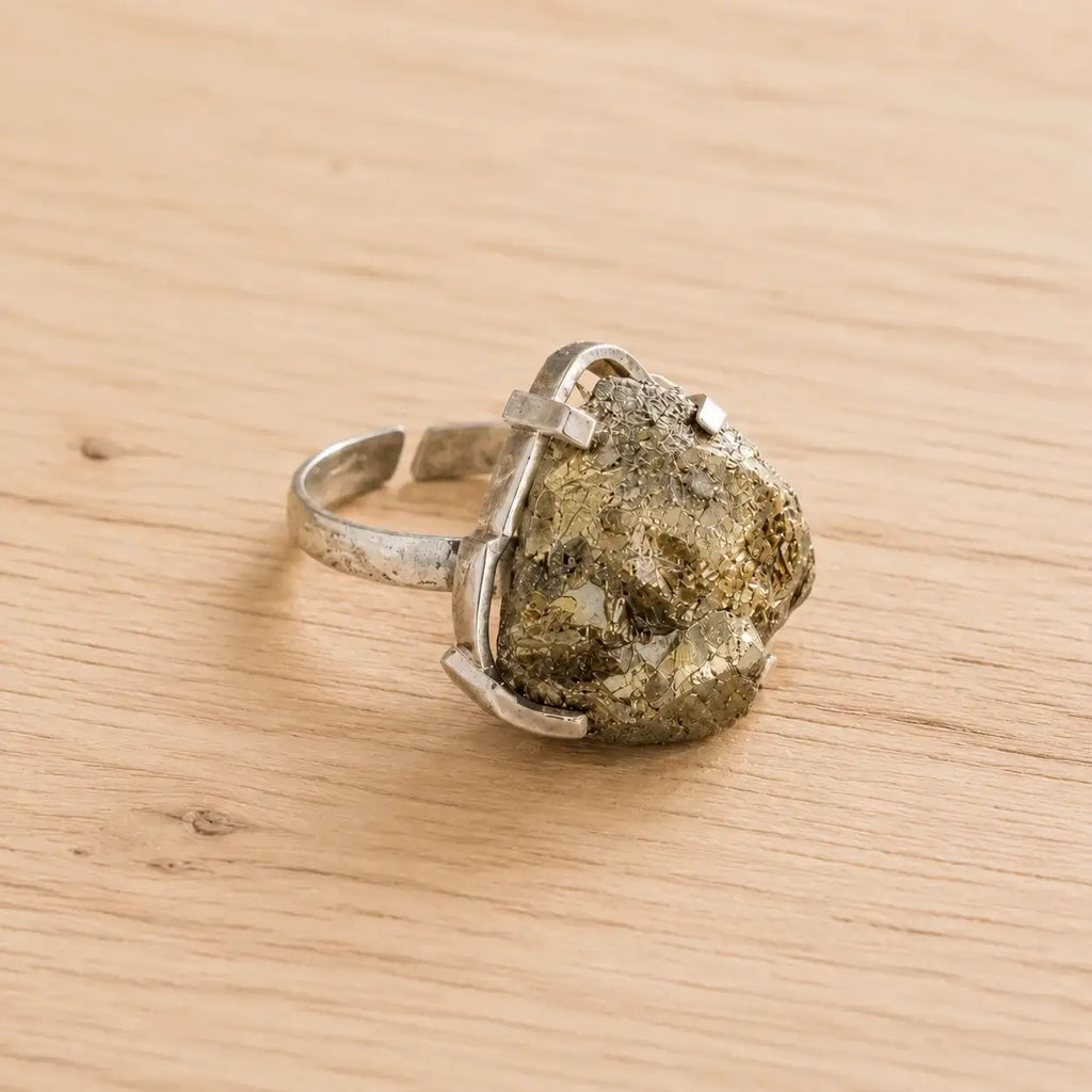 Raw Pyrite Ring
