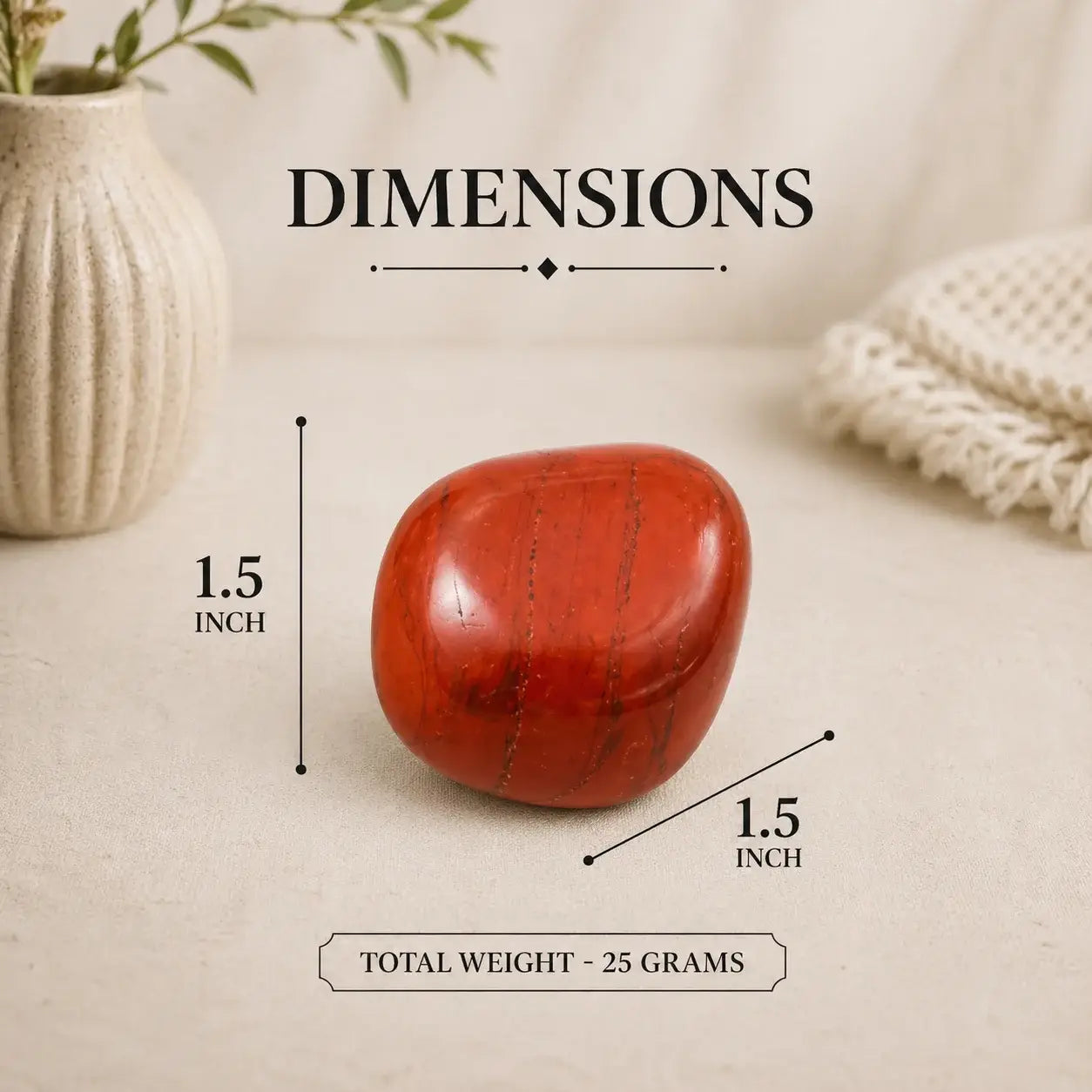 Dimensions of Red Jasper Stone