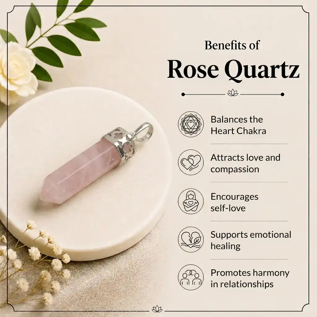 Rose Quartz Pencil Pendant