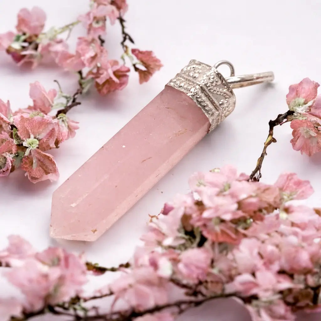 Rose Quartz Pencil Pendant by DiVine Healings