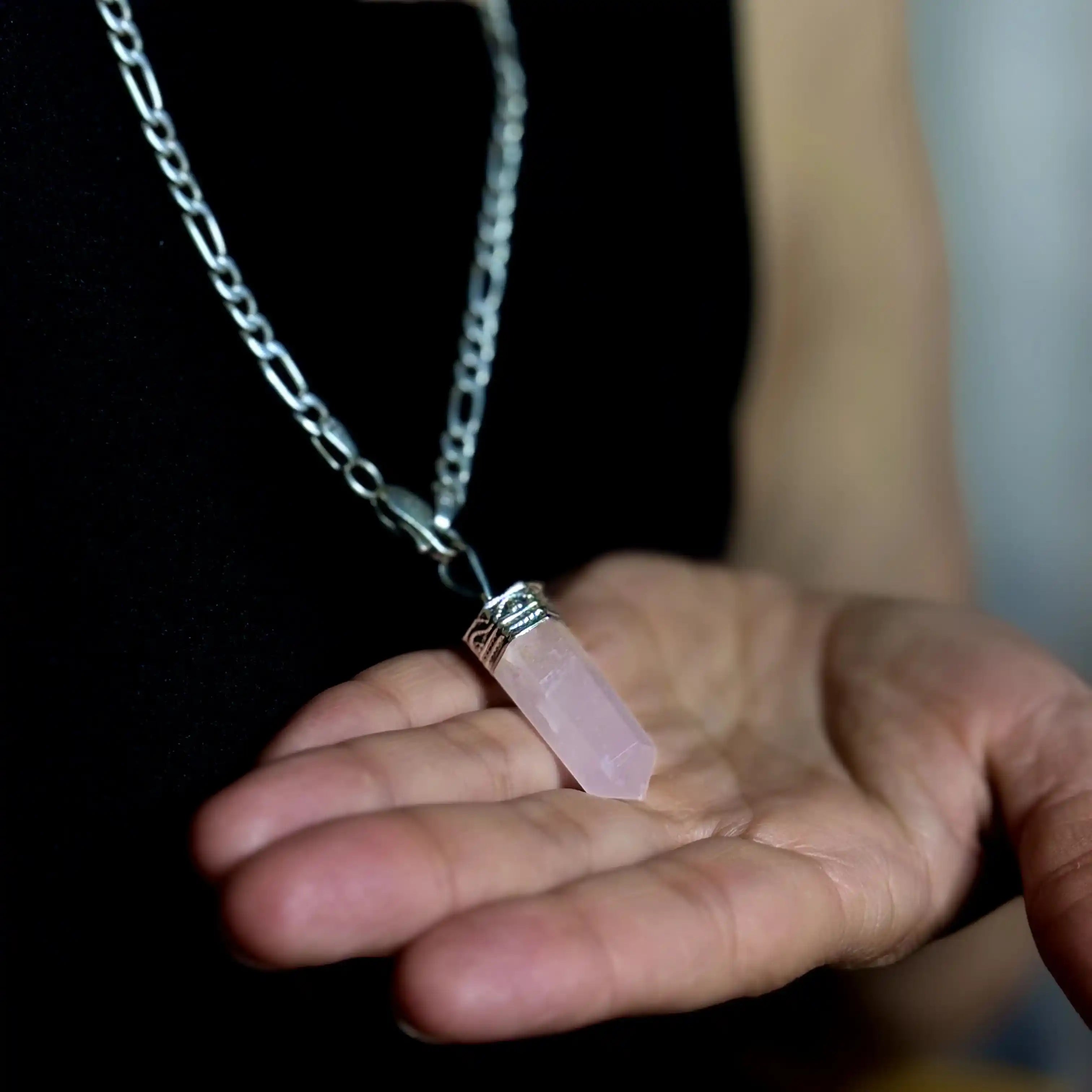 Rose Quartz Pencil Pendant