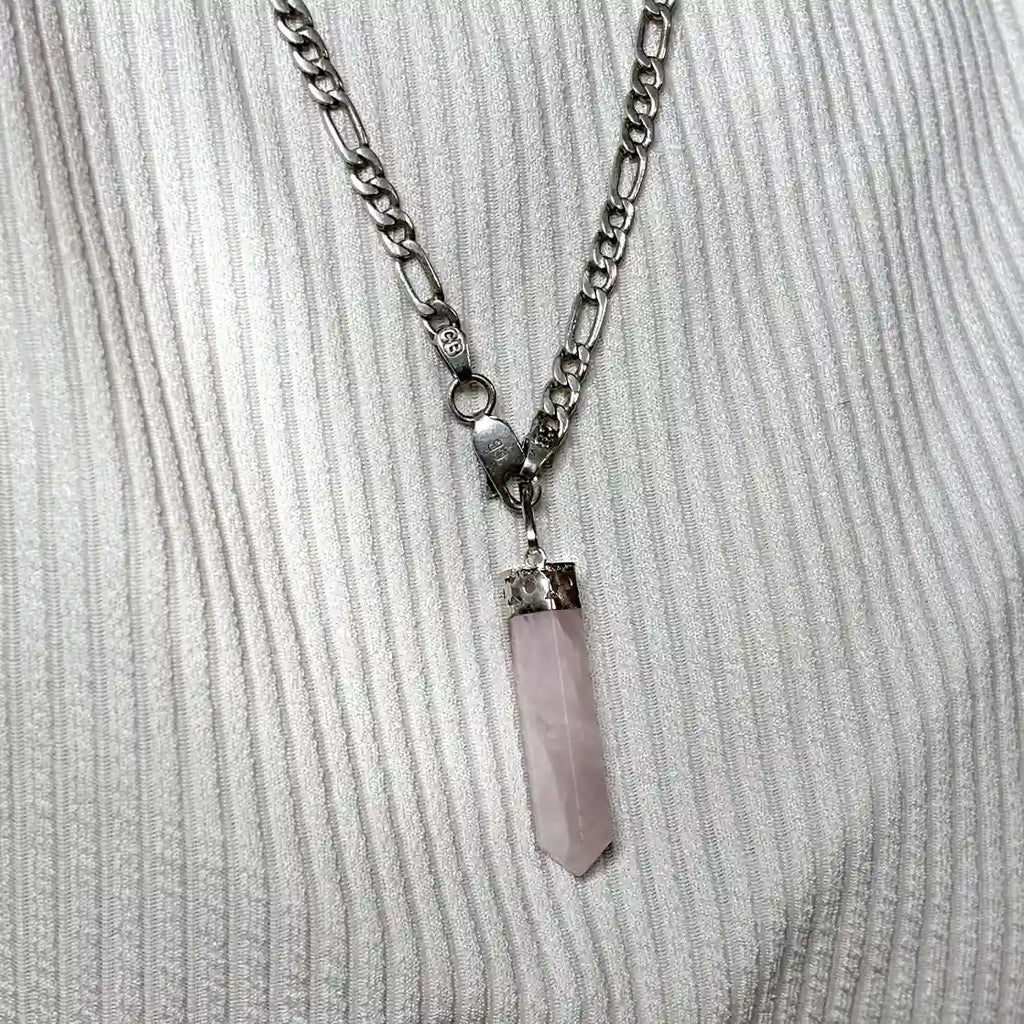 Rose Quartz Pencil Pendant