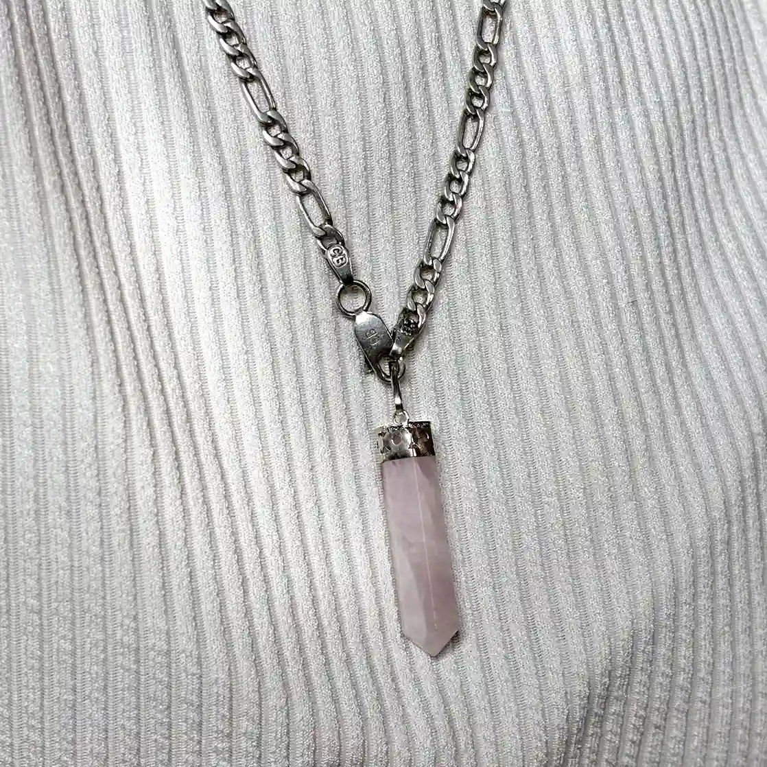 Rose Quartz Pencil Pendant