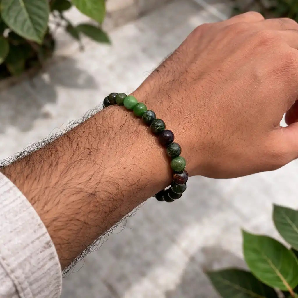 Person Wearing Ruby Zoisite Bracelet