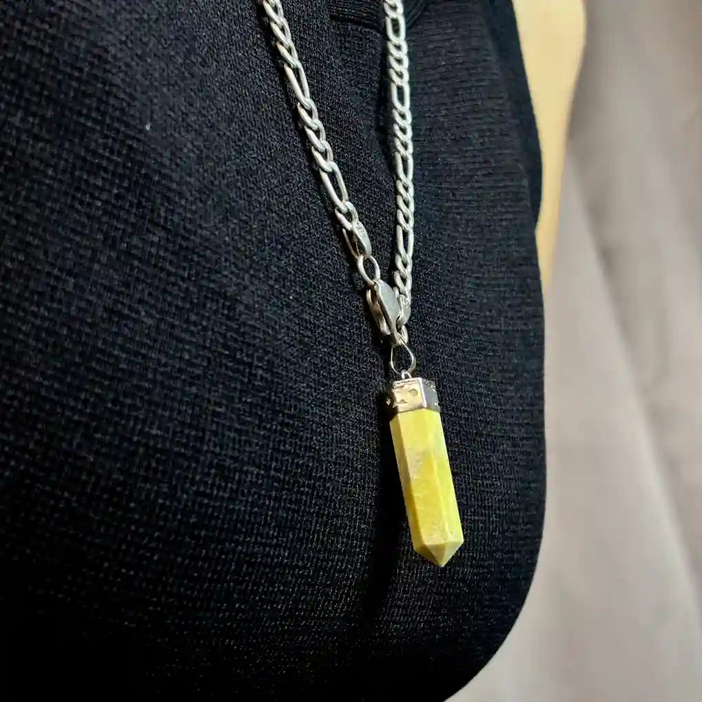 Person Wearing Serpentine Pencil Pendant